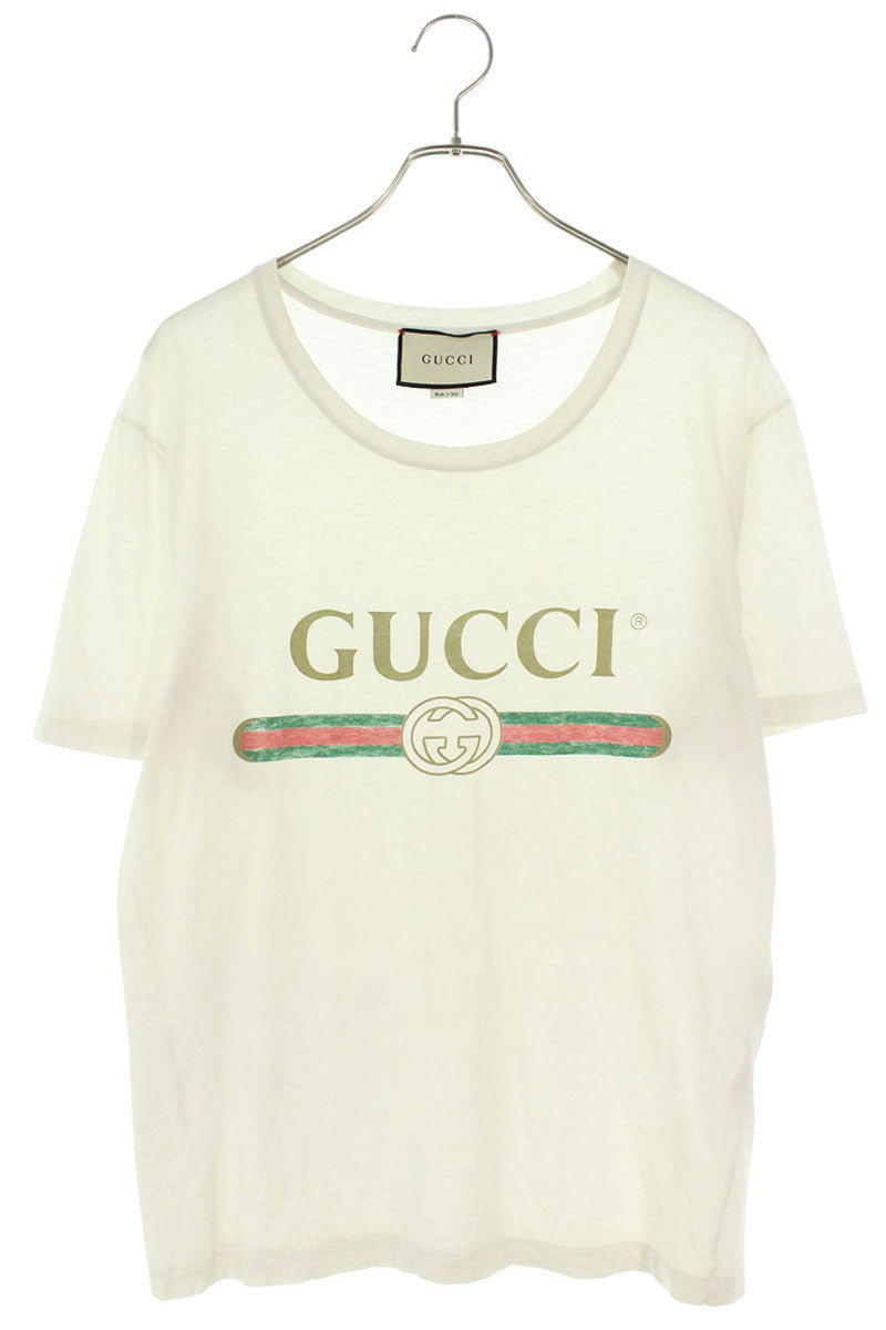 GUCCI Logo Print T-shirt White Size S