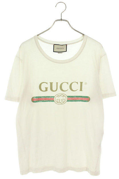 GUCCI Logo Print T-shirt White Size S