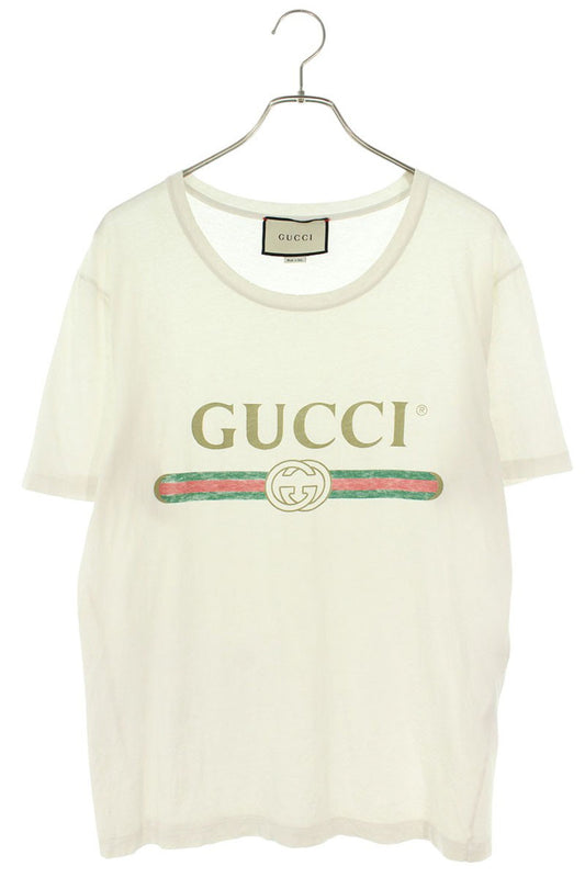 GUCCI Logo Print T-shirt White Size S