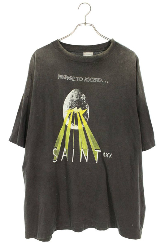 SAINT MICHAEL Egg Print Vintage Tee Black Size XXL