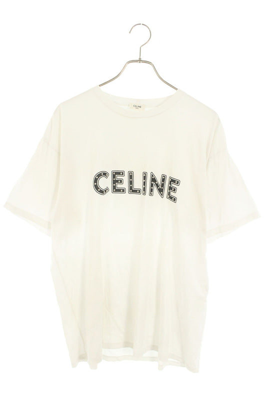 CELINE 21SS Studs Logo Print T-shirt White Size L