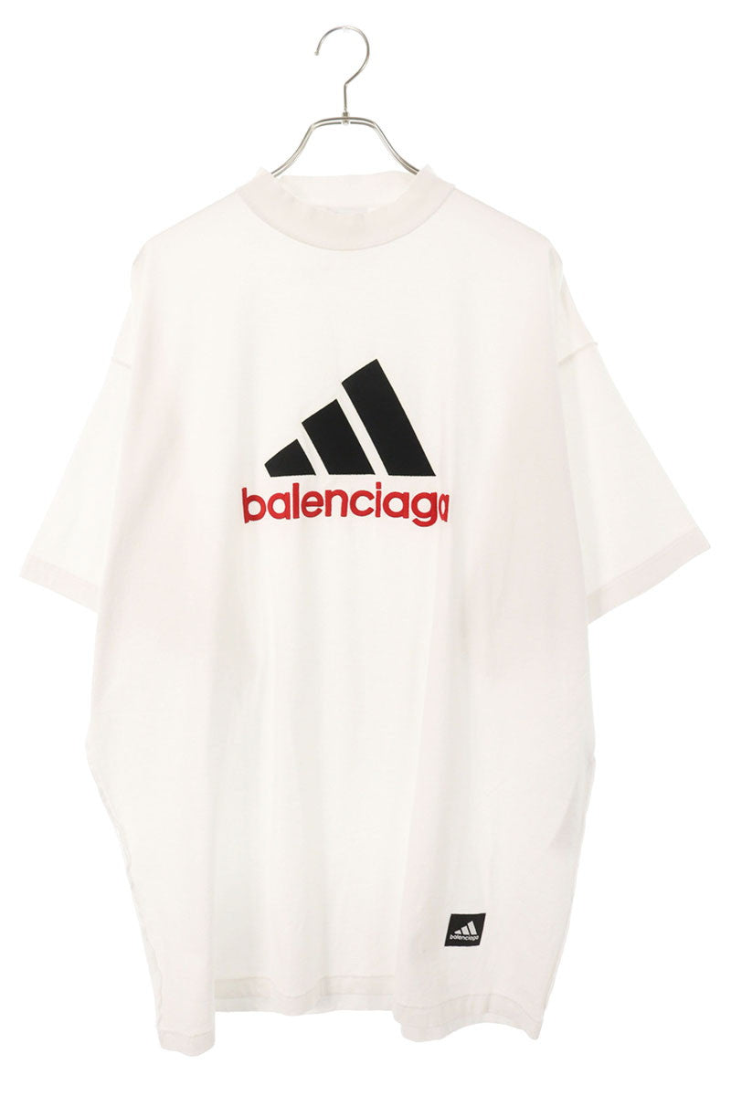 BALENCIAGA x Adidas Logo Embroidered T-Shirt White Size 3