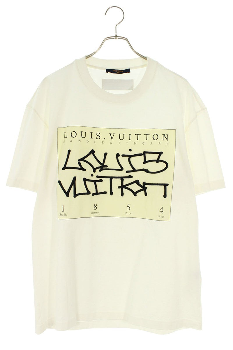 Louis Vuitton Logo Embroidered T-Shirt White Size L