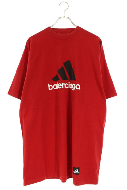 Balenciaga x Adidas 23SS Logo Print Oversized T-Shirt Red Size 2