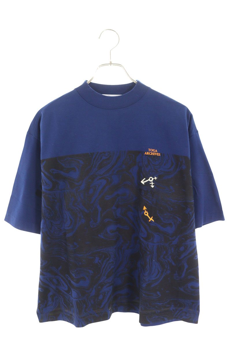 TOGA Marble Print Cotton T-Shirt Multi Size M