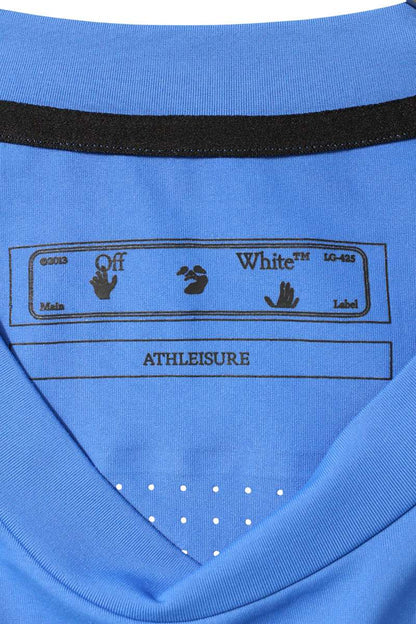 OFF-WHITE 22AW Back Arrow Print Mesh T-Shirt Blue Size XXL