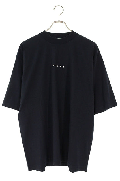 Marni Navy Cotton Logo Print Crewneck T-shirt Size S