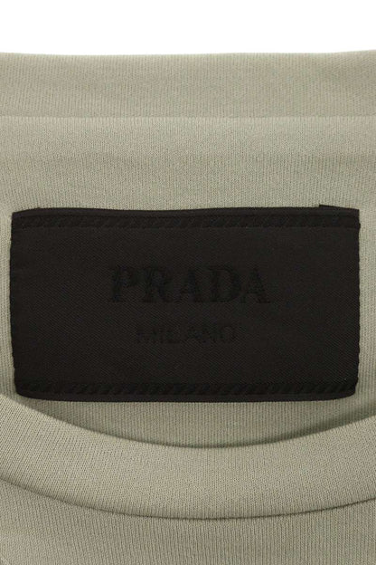 Prada Khaki Cotton Logo Plate Oversized T-Shirt Size M