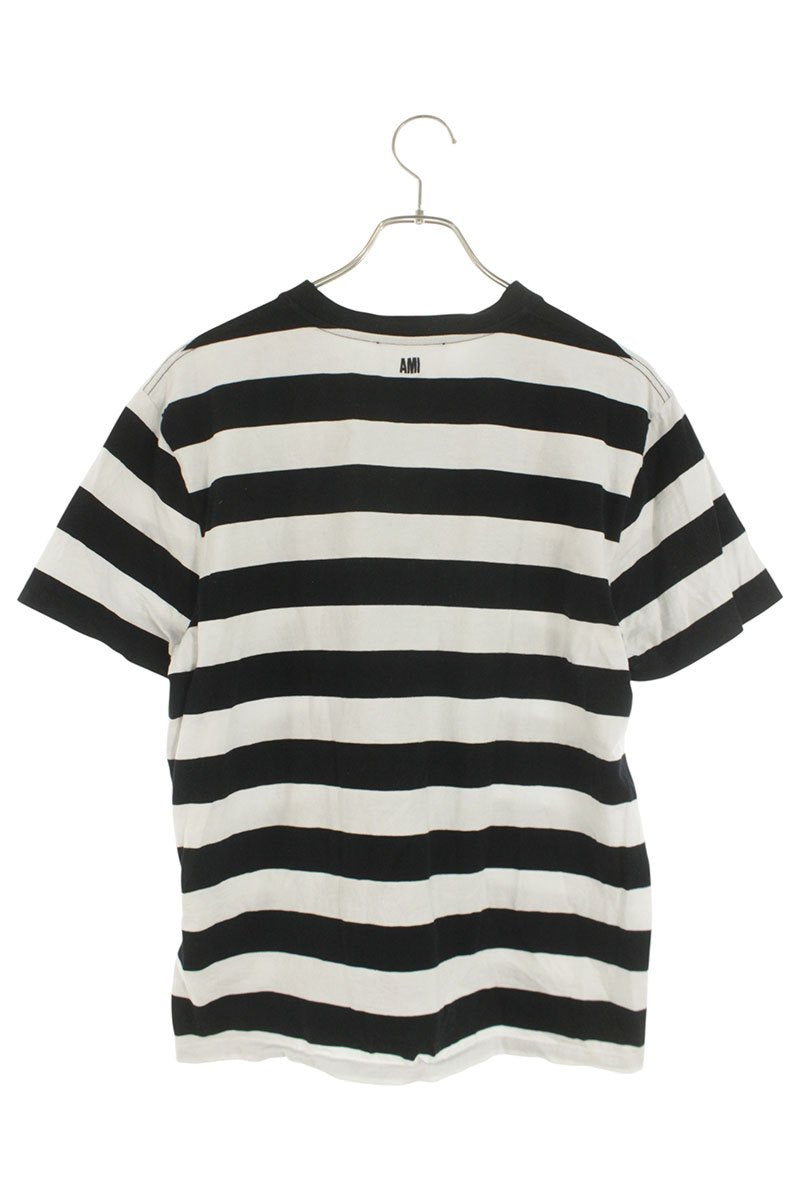 AMI Alexandre Mattiussi Chest Logo Stripe T-Shirt Size L