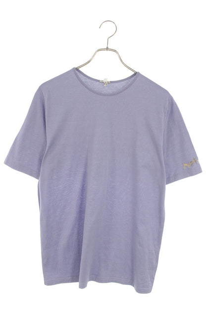 Hermes Embroidered Cotton T-Shirt Purple Size L