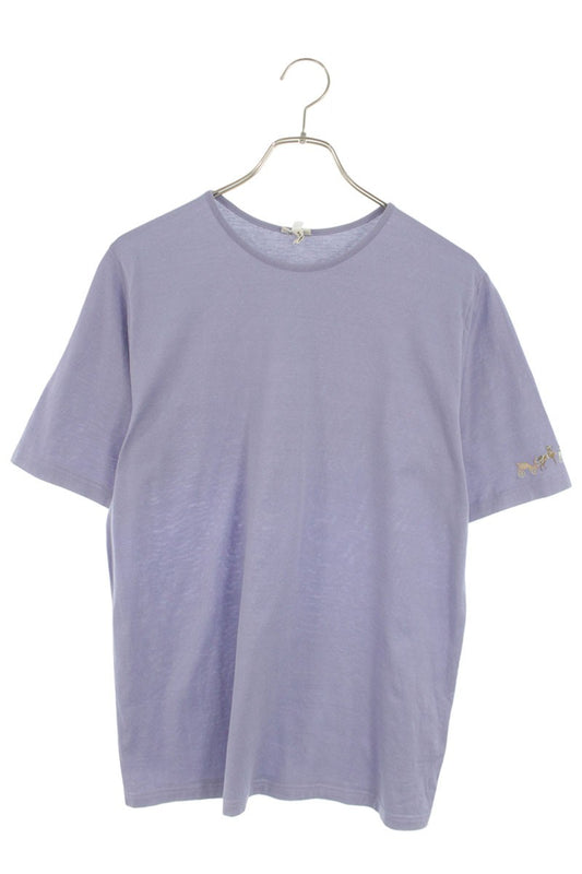 Hermes Embroidered Cotton T-Shirt Purple Size L
