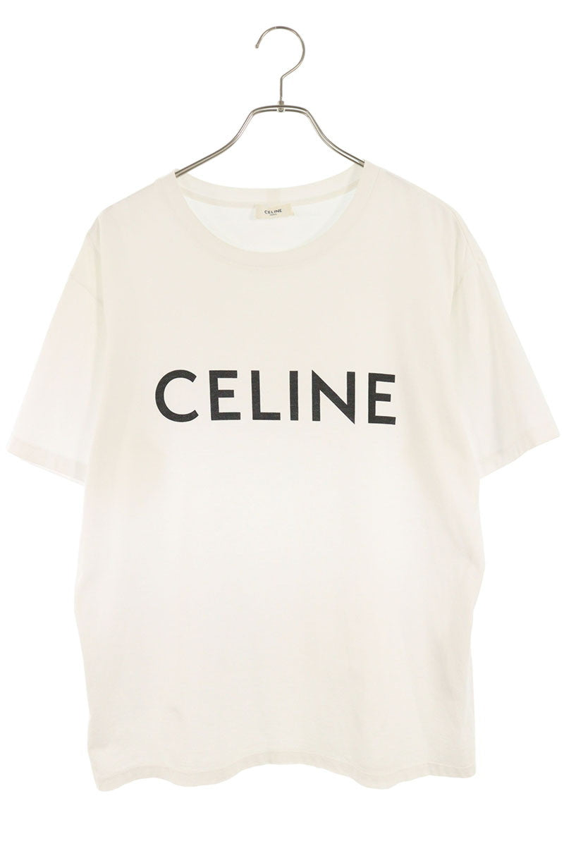 CELINE Loose Fit Logo Print T-Shirt White Size S