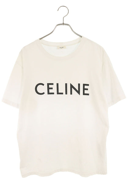 CELINE Loose Fit Logo Print T-Shirt White Size S