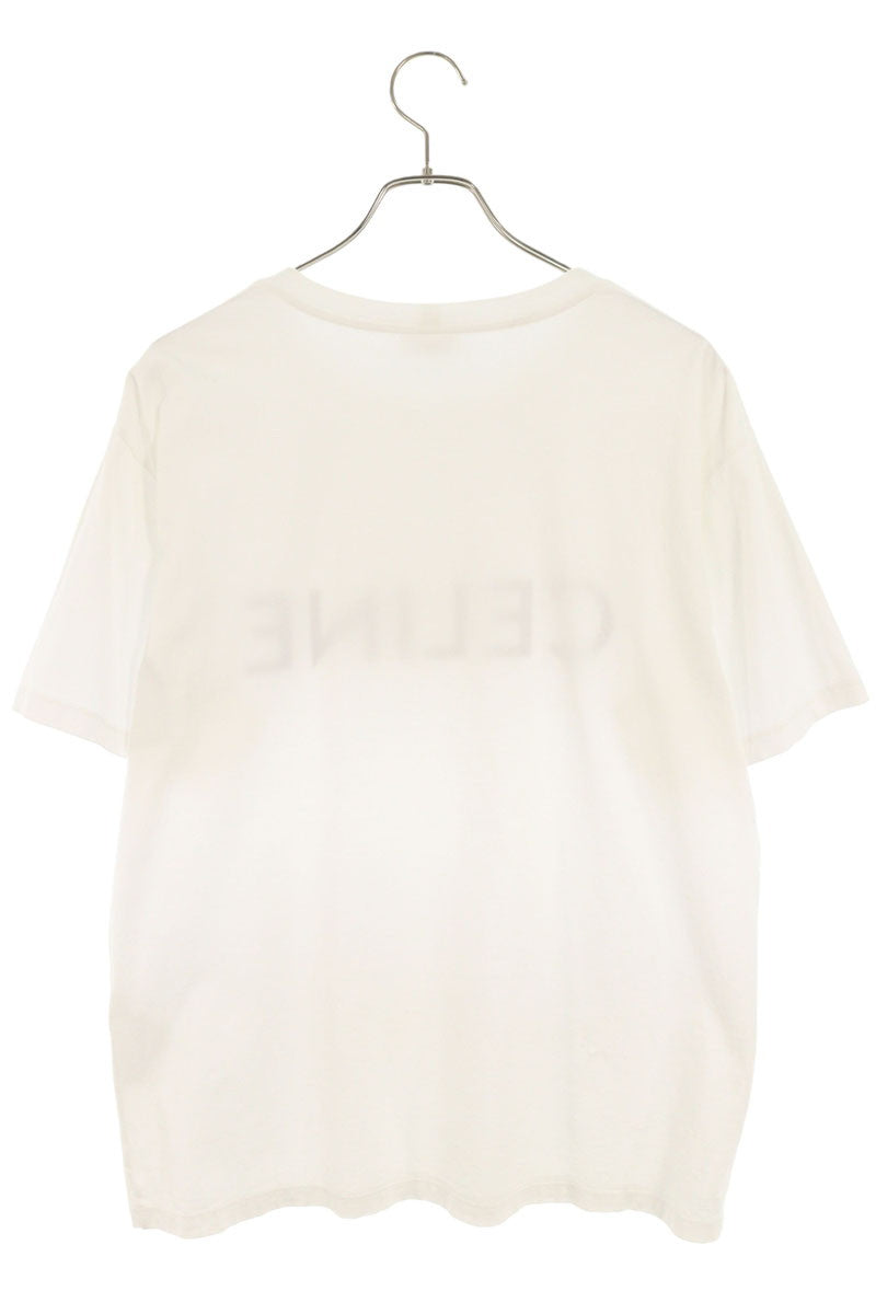 CELINE Loose Fit Logo Print T-Shirt White Size S