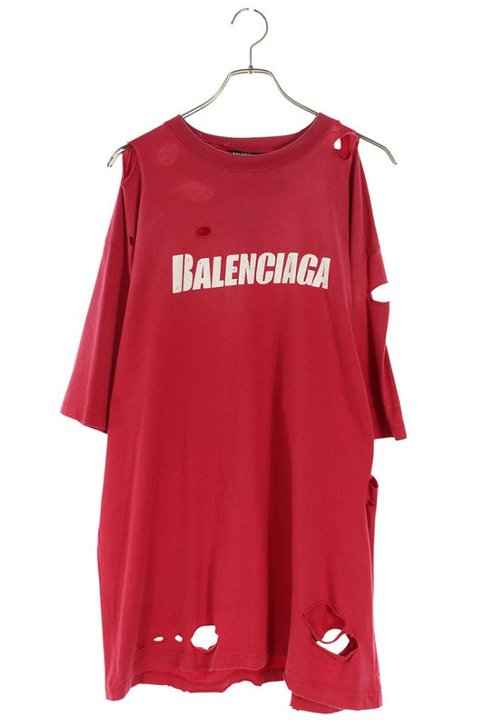 Balenciaga Logo Print T-Shirt Pink Size XXS