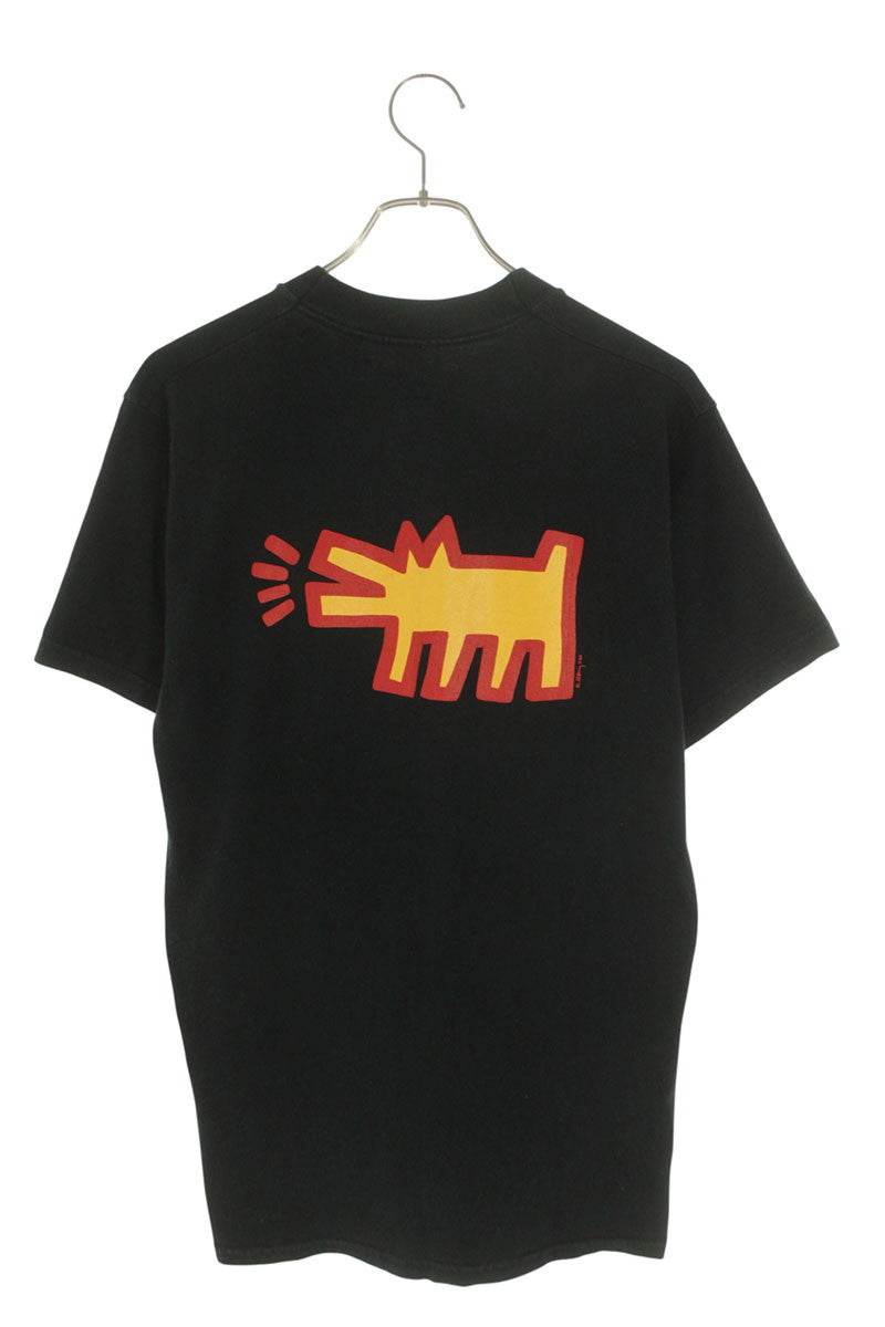 VINTAGE Keith Haring Art Print T-Shirt Black Size M