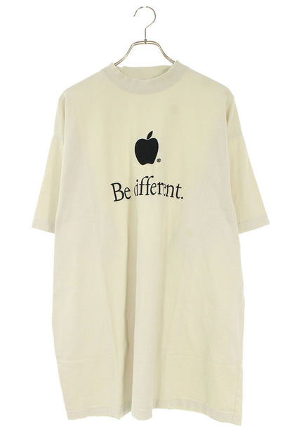BALENCIAGA 'different' Embroidered T-Shirt Beige Size 2