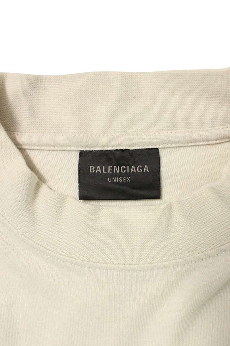 BALENCIAGA 'different' Embroidered T-Shirt Beige Size 2