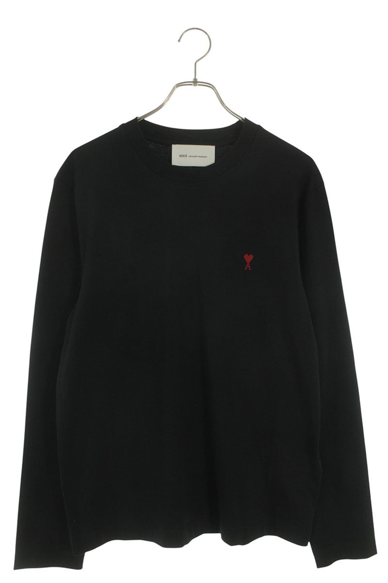 AMI 26SS Embroidered Long Sleeve T-Shirt Black Size XXL