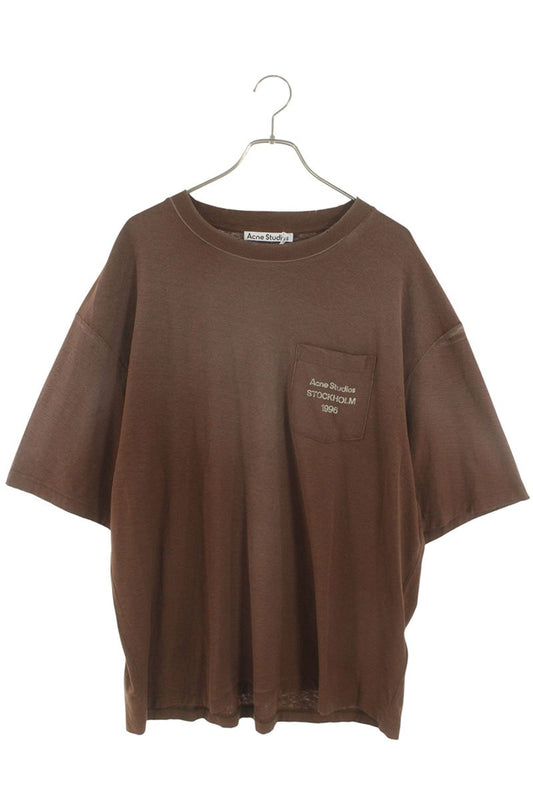 ACNE STUDIOS 26SS Brown Chest Pocket Logo T-Shirt Size XL