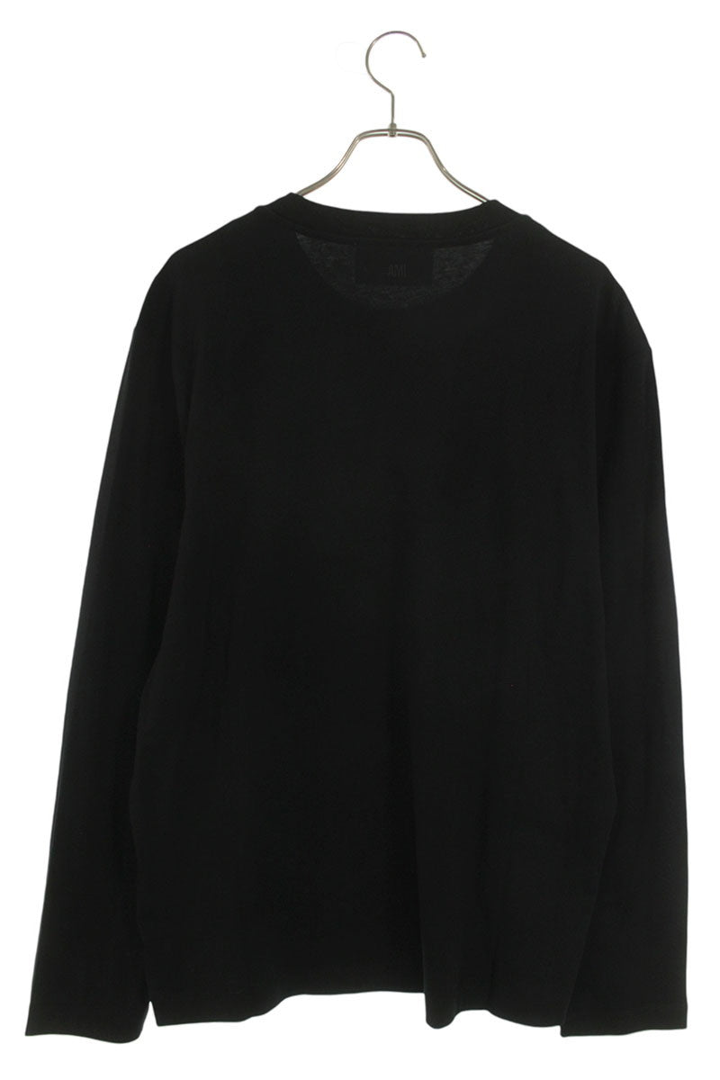 AMI 26SS Embroidered Long Sleeve T-Shirt Black Size XL