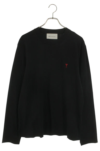 AMI 26SS Embroidered Long Sleeve T-Shirt Black Size XXL