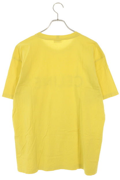 CELINE Logo Print Loose Fit T-Shirt Yellow Size S