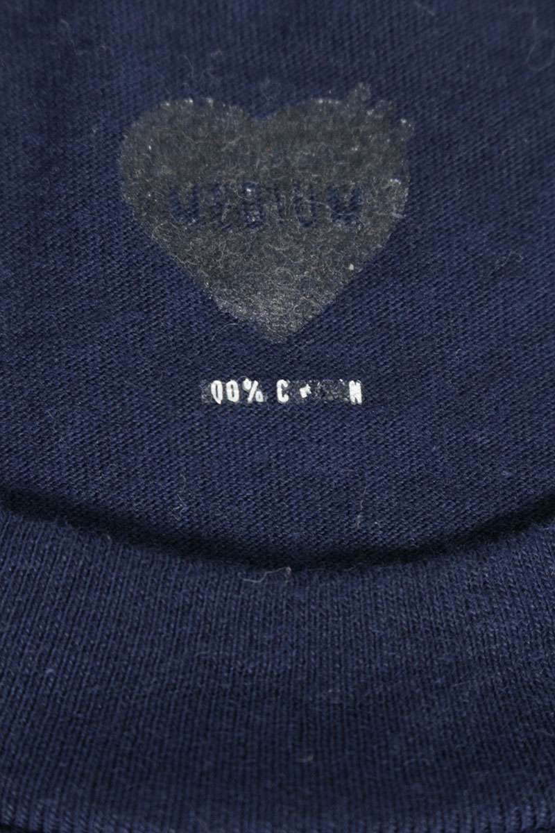HUMAN MADE HM30CS037 Logo Crewneck T-Shirt Navy Size M