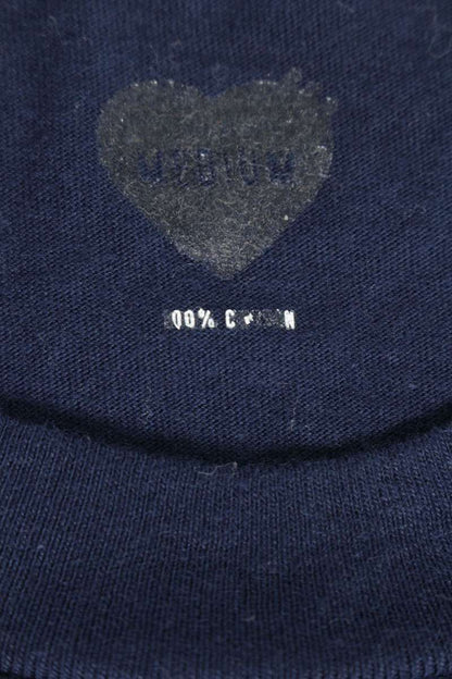 HUMAN MADE HM30CS037 Logo Crewneck T-Shirt Navy Size M