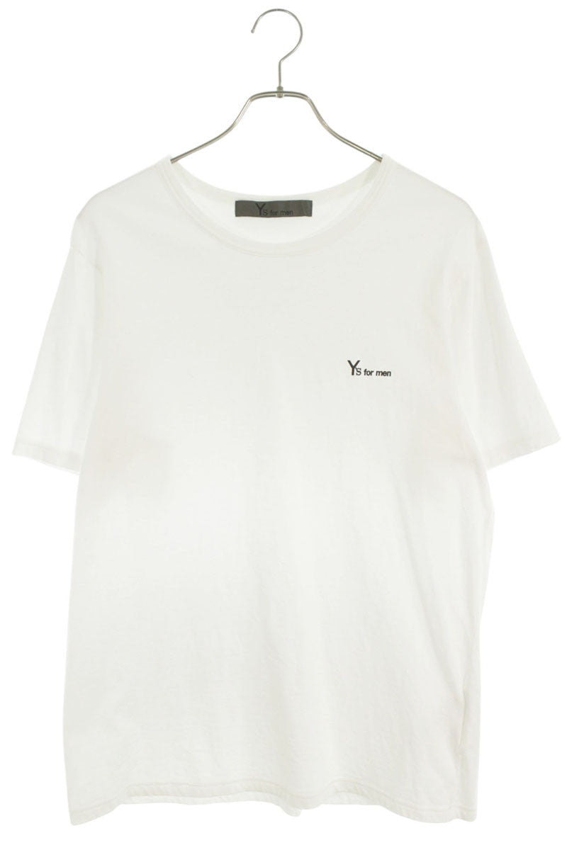 Y's Logo Print Cotton T-Shirt White Size L