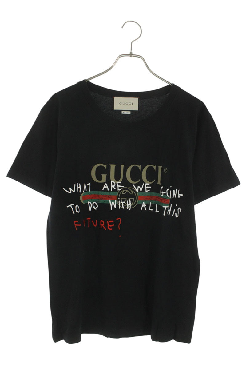 GUCCI Coco Capitán Print T-Shirt Black Size XS