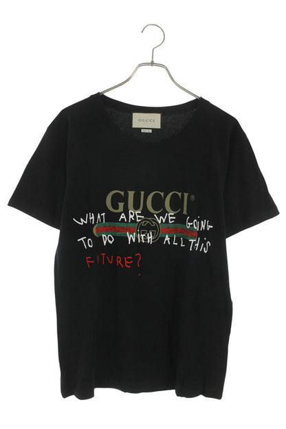GUCCI Coco Capitán Print T-Shirt Black Size XS