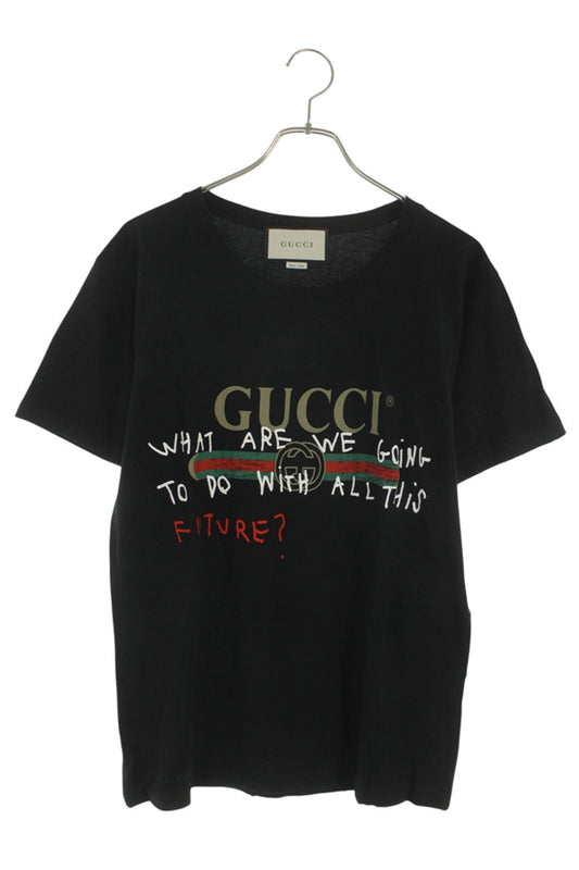 GUCCI Coco Capitán Print T-Shirt Black Size XS