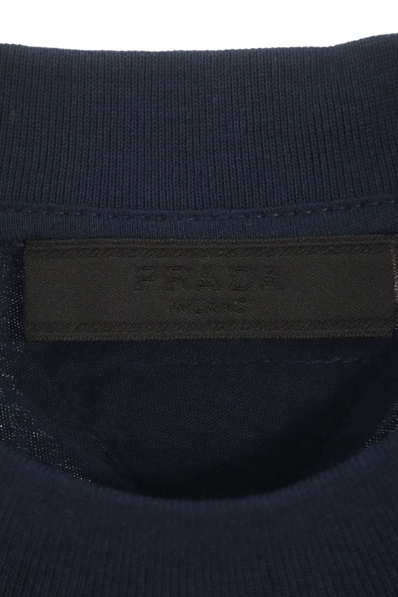 Prada Navy Cotton Plate Patch T-shirt Size XS