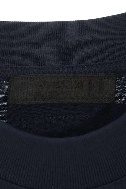 Prada Navy Logo Patch Cotton T-Shirt Size XS