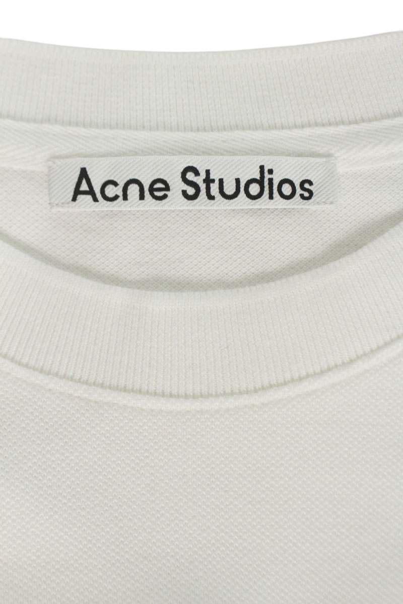 ACNE STUDIOS White Embroidered Logo Pique T-Shirt Size XL
