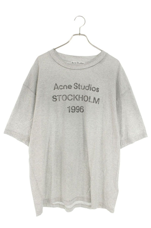 ACNE STUDIOS Vintage Distressed Logo T-Shirt Gray Size XXL
