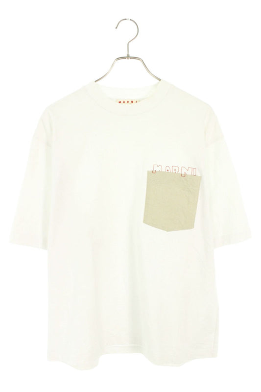 MARNI 25AW Logo Embroidered Pocket T-Shirt White Size M