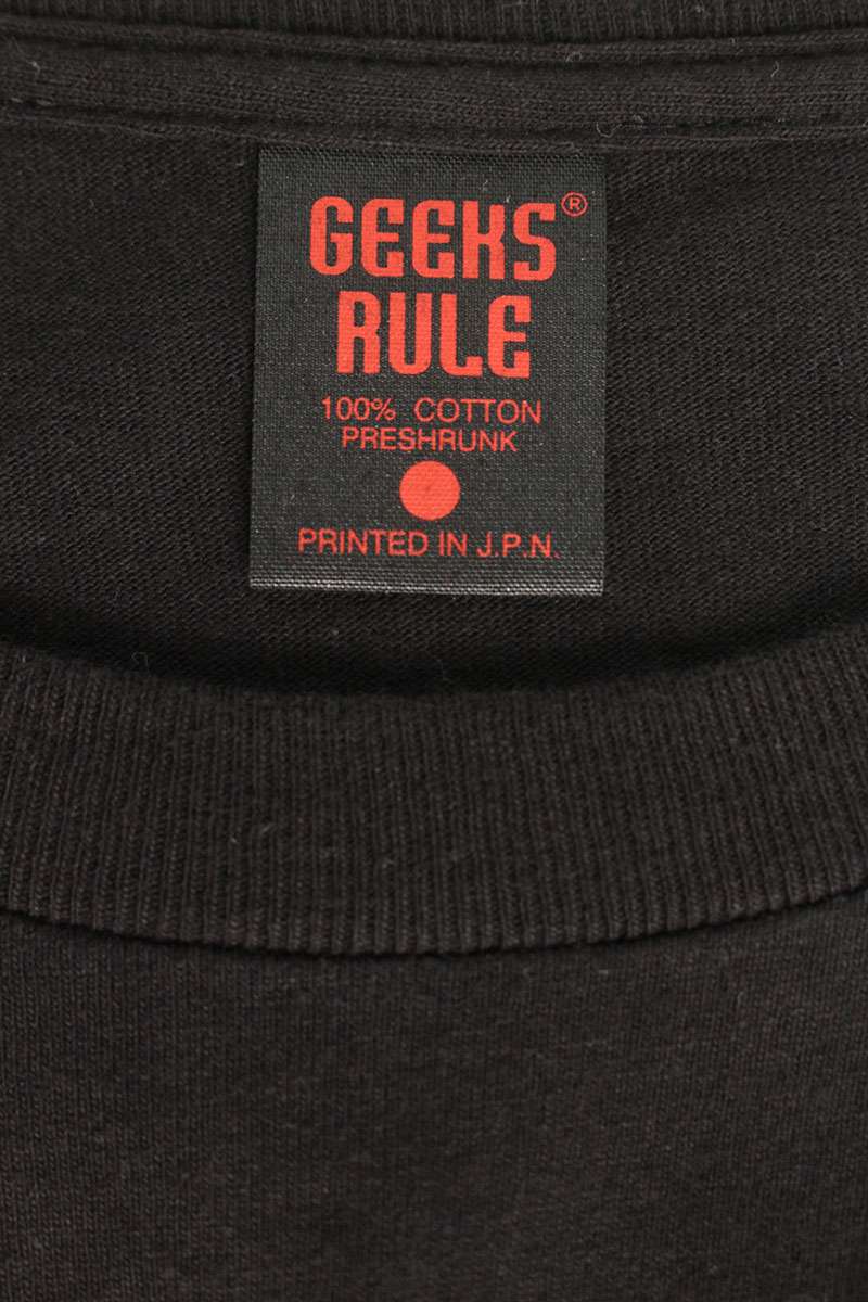GEEKS RULE Anime Print T-Shirt Black Cotton Size XXL