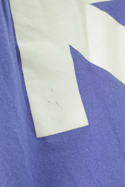 OFF-WHITE 19SS Blue Split Logo Print Cotton T-Shirt Size S