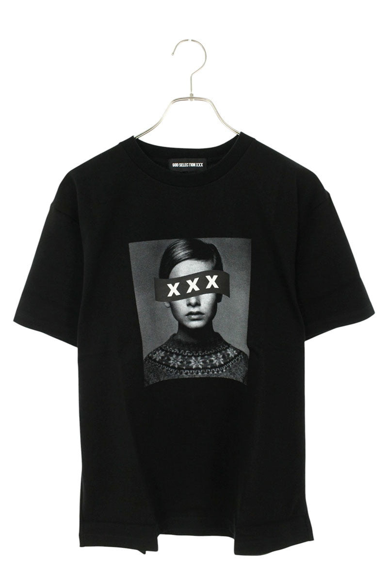 GOD SELECTION XXX Logo Print Cotton T-Shirt Black Size S