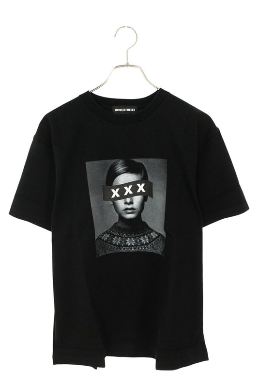 GOD SELECTION XXX Logo Print Cotton T-Shirt Black Size M