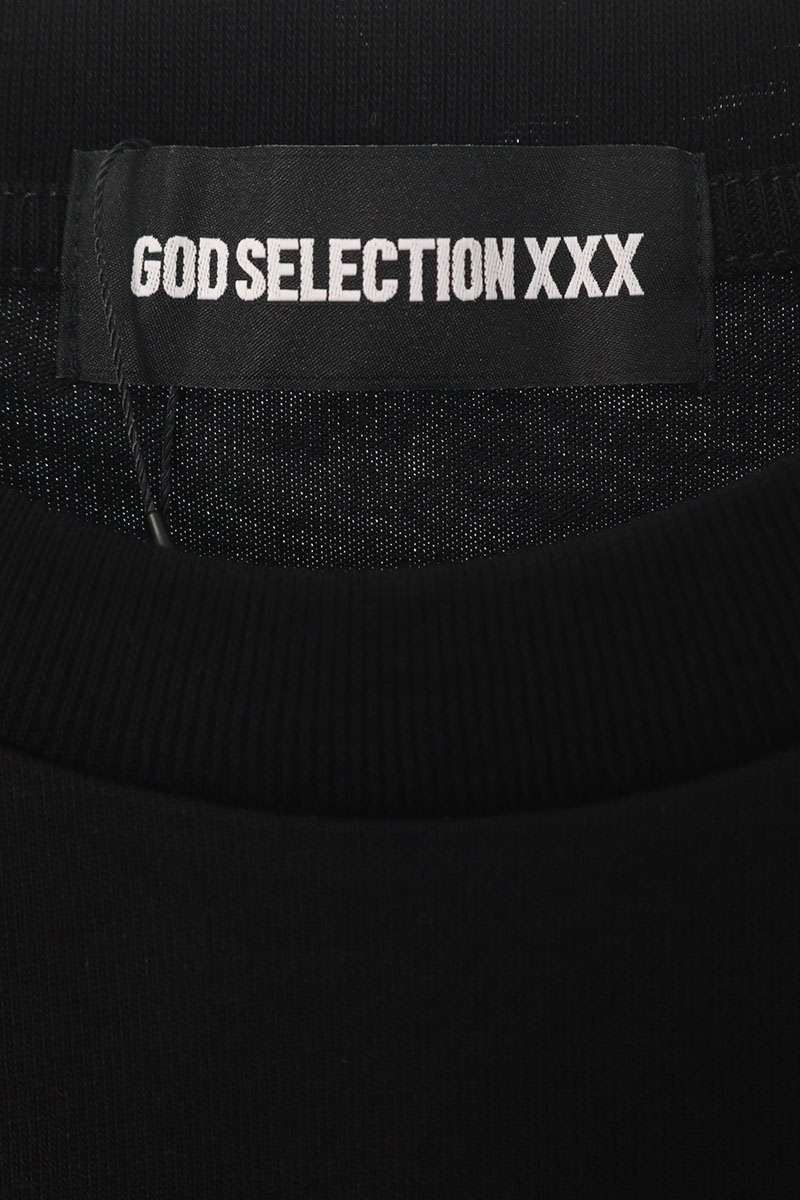 GOD SELECTION XXX Black Cotton Logo Print T-Shirt Size S