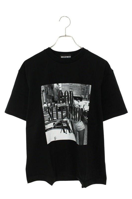 GOD SELECTION XXX Black Photo Print Cotton T-shirt Size M