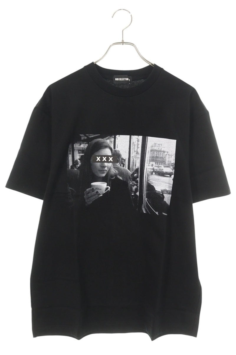 GOD SELECTION XXX Black Photo Print Cotton T-shirt Size M