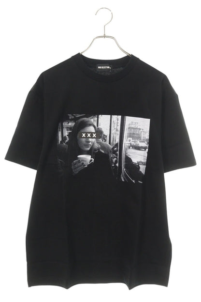 GOD SELECTION XXX Black Photo Print Cotton T-shirt Size XL