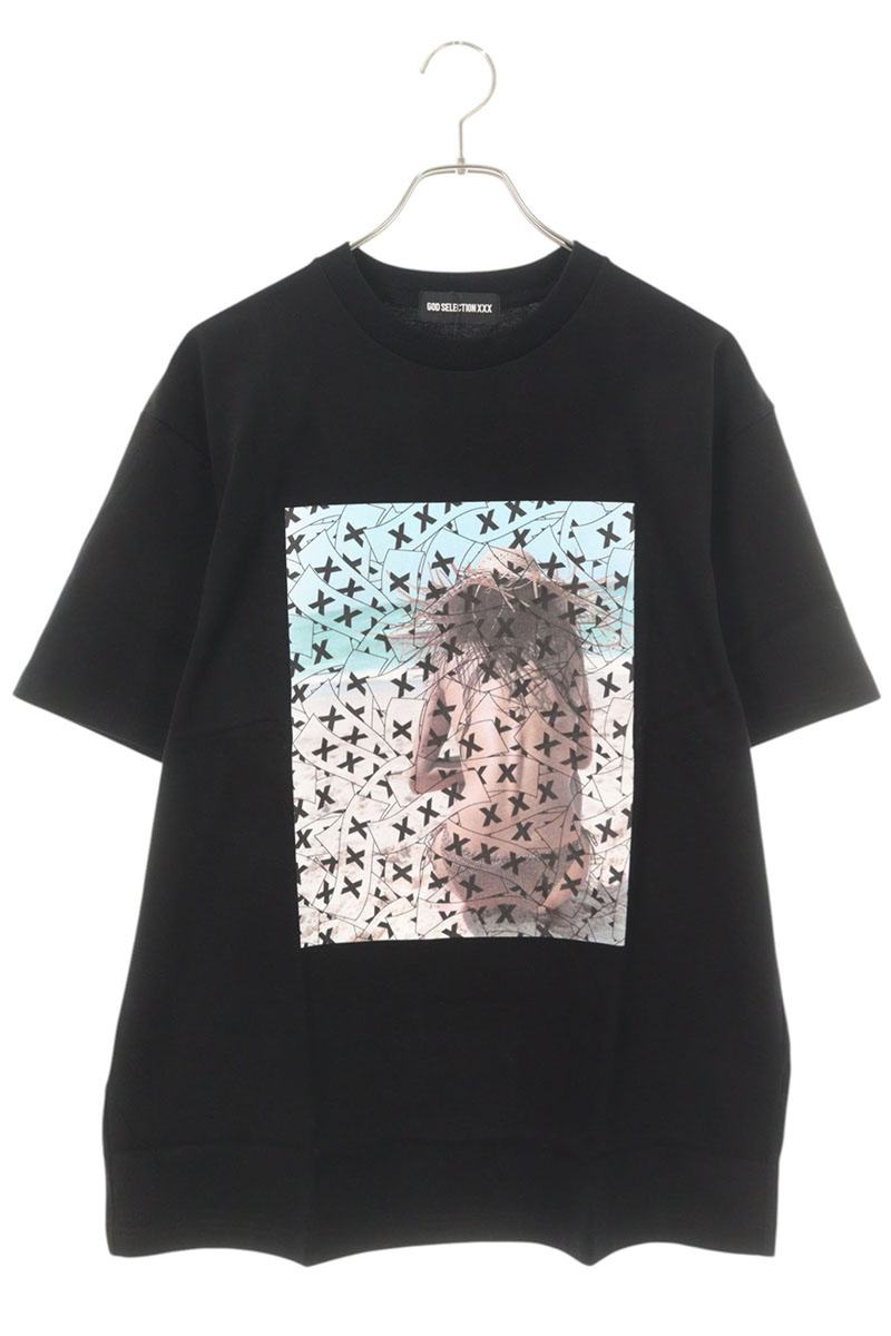 GOD SELECTION XXX Black Photo Print Cotton T-shirt Size M