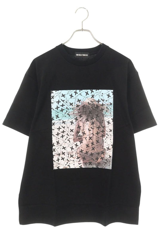 GOD SELECTION XXX Black Photo Print Cotton T-shirt Size M