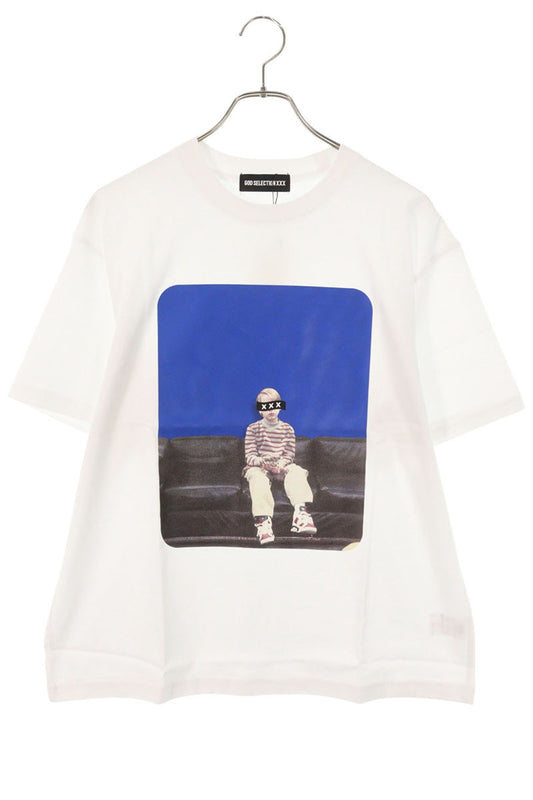 GOD SELECTION XXX Cotton Photo Print T-Shirt White Size S
