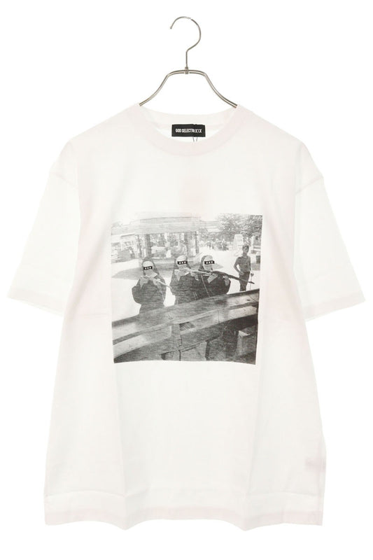 GOD SELECTION XXX Photo Print Cotton T-Shirt White Size M